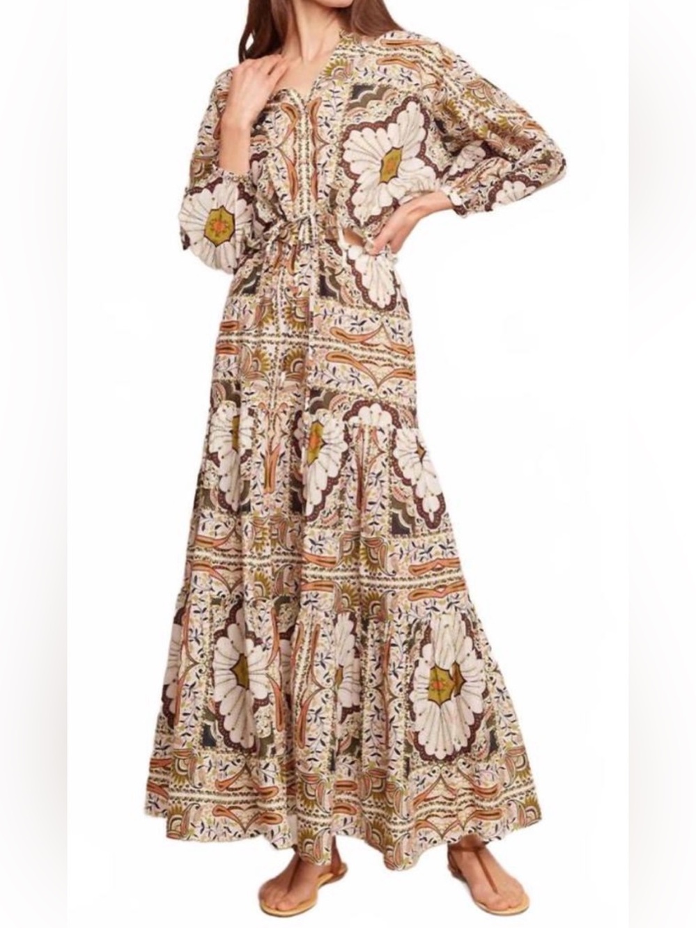 CARA CARA Set! Melanie has Maxi Skirt Perrin V-Neck in Jules Turtledove Sz M